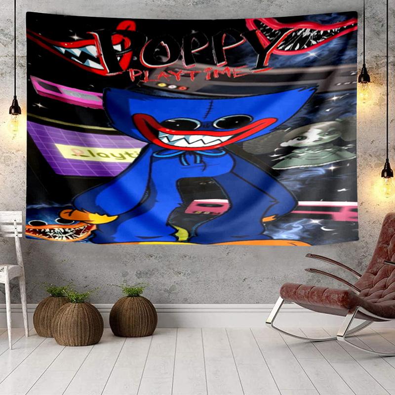 Blue Monster Huggy Family Tapestry, Unique Design Tapestry, Wall Decor for Bedroom,Livingroom, Playroom,Heartwarming Fan Holiday Gifts