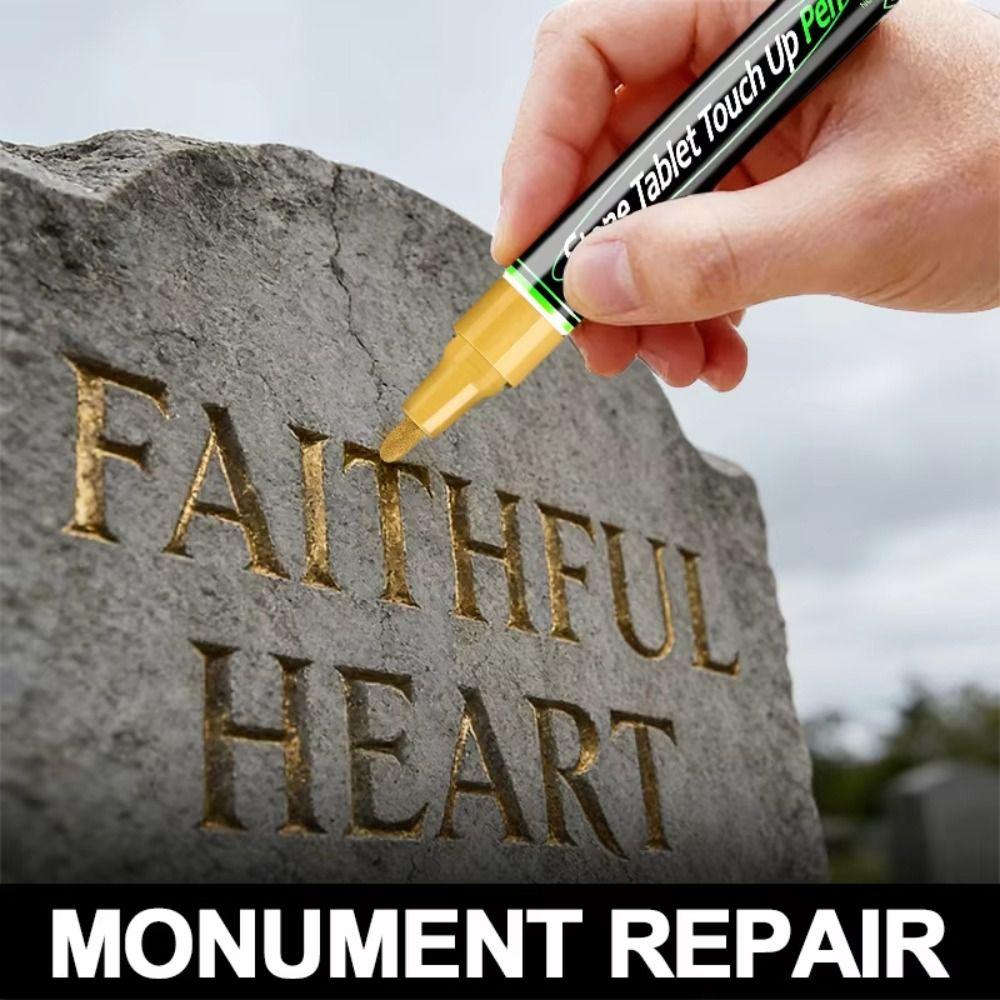 Gold Color Tombstone Touch Up Paint Pen Tombstone Inscription Pen Tombstone Restoration