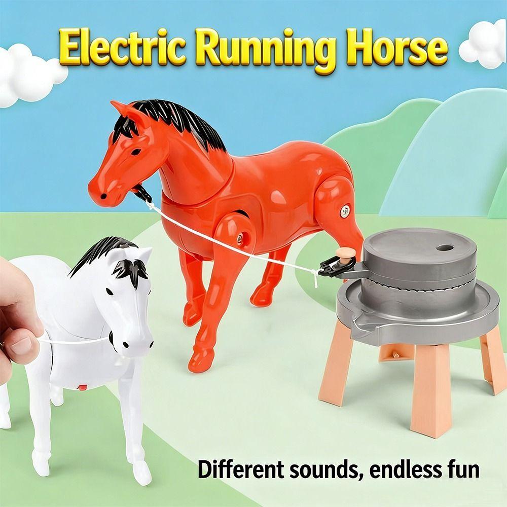 Anxiety Relief Electric Horse Model Plastic Pulling Milling Cart Children Early Learning Tool