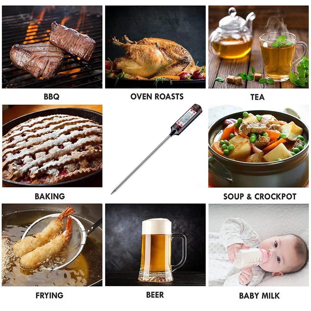 LMETJMA Stainless Steel Probe Cooking Thermometer Baking Temperature Food Liquid Paste Oil Temperature Milk Temperature JT-004