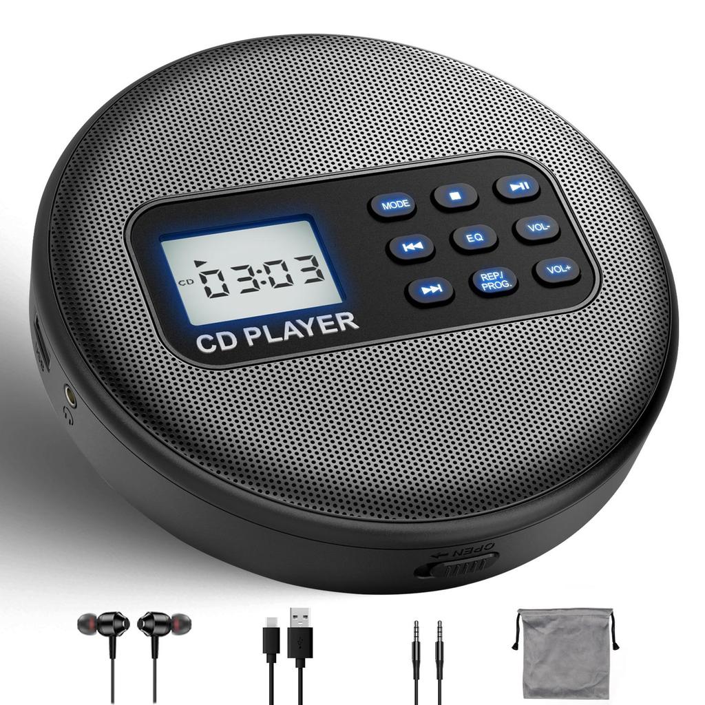 Портативный CD-плеер с поддержкой MP3, CD-альбомов, Walkman и двойными динамиками