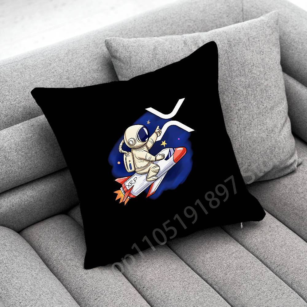 Xrp Ripple Crypto Digital Currency Throw Pillow Case For 50x50cm 30x30cm 55x55cm 45x45cm 40x40cm Square Bed Pillowcase Cover