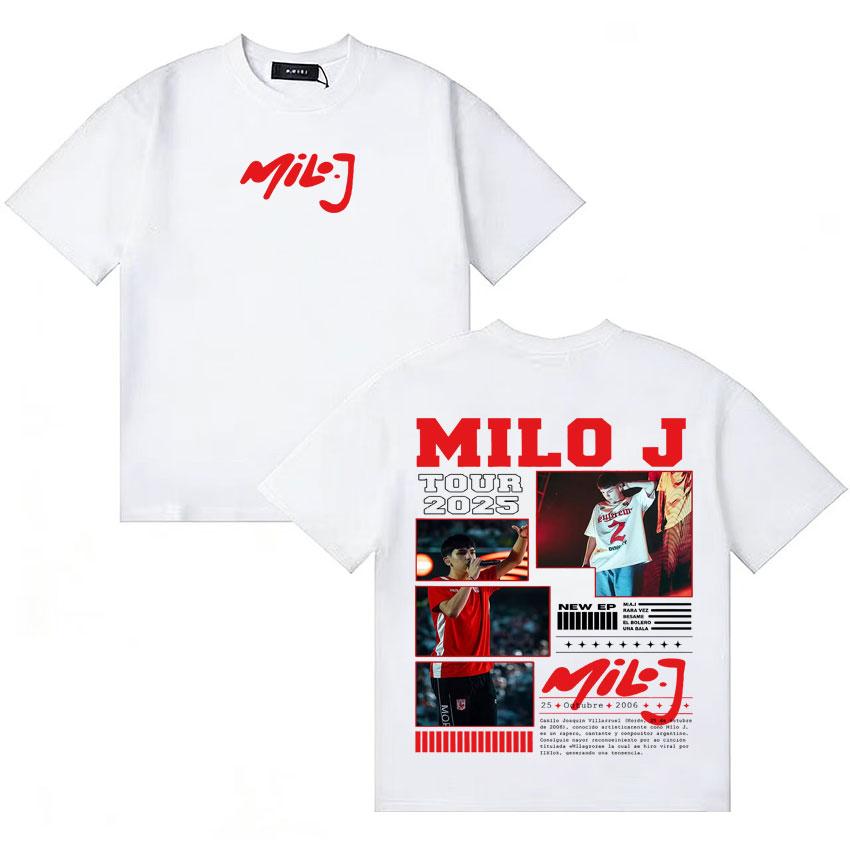 Rapper Milo J Tour Merch Tshirt Unisex Trendy Music Tshirt Unisex Women Loose High Quality Streetwear T Shirt Aesthetic Pop Tshirts
