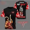 Классическая футболка Van Halen Rock 3D-принт Унисекс Уличная мода Мужская Женская Хип-хоп Тренд Футболка Летняя Оверсайз Мужская Одежда