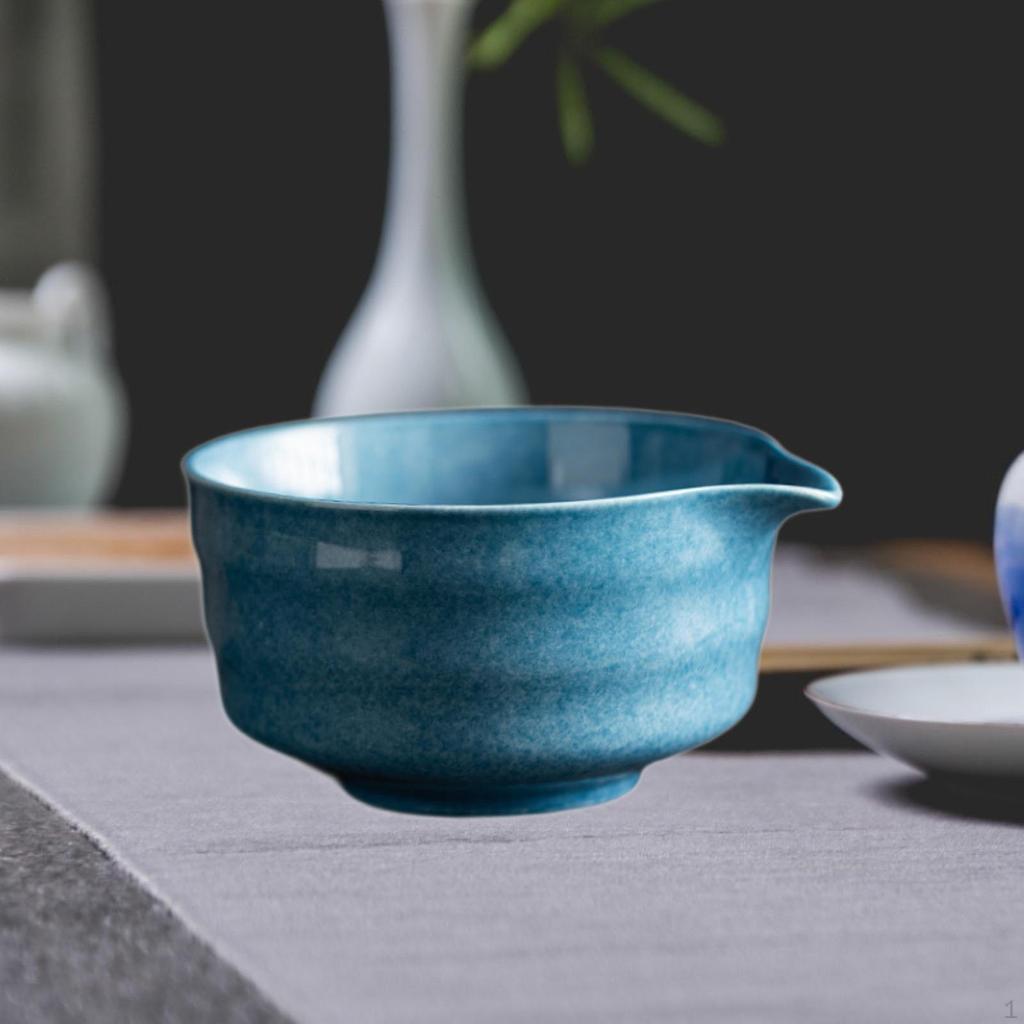 Ceramic Green Tea Bowl 500ml 14x12.6x7.2cm Lightweight for Friends Lovers Multifunctional