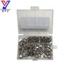 100 Nickel-Plated Eye Hooks: Pointed Tail Sheep Horn Design