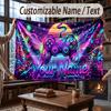 Neon Colorful Theme Throw Blanket Custom Name Text Personalized Blanket Soft Cozy Blanket for Home Sofa Bed