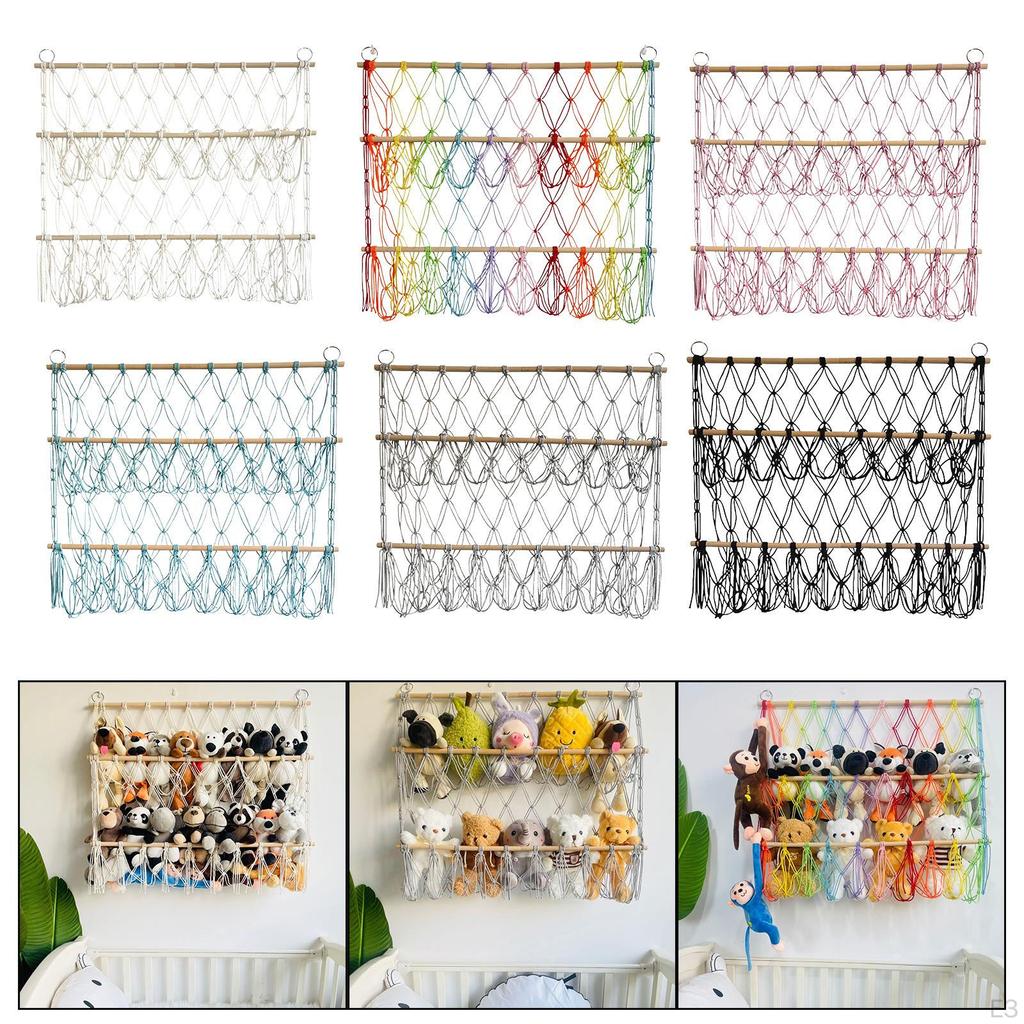 Сетчатый гамак с мягкими игрушками, подвесной органайзер для хранения игрушек для детской спальни, игровой комнаты, детской комнаты