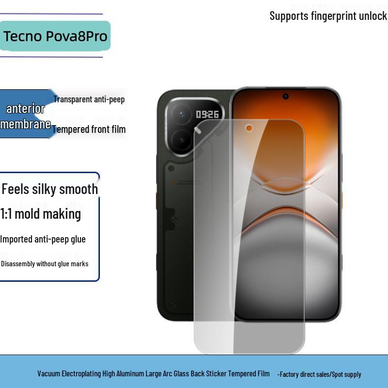 Tecno Pova 8 Pro HD Прозрачная Защитная пленка из закаленного стекла с защитой от подглядывания