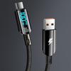Модный кабель Type C на USB Type C с цифровым дисплеем, 100 Вт, видимая быстрая зарядка, нейлоновая оплетка, высокоскоростной кабель для передачи данных
