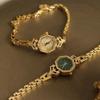 High quality 24K gold no fade brass band women watches diamond small dial square fashion luxury wristwatch for lady retro