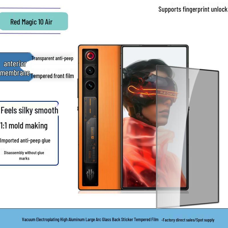 Red Magic 10Air HD Закаленное стекло Антишпион Экран и Металлический Протектор прозрачной линзы «Орлиный глаз»