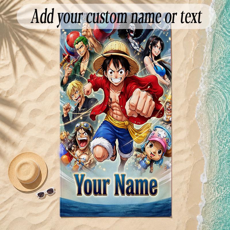 Beach TowelOne Piece Custom Name Text Personalized Soft Towel for Beach Pool Indoor Home Decor Gift