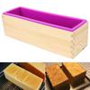 Форма для тостов и торта с деревянной коробкой, силиконовая форма для мыла, прямоугольная форма для самостоятельного изготовления инструментов для выпечки, кухонные инструменты
