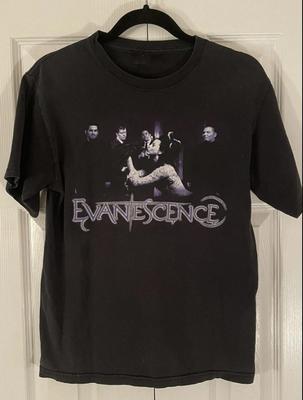 Винтажная футболка унисекс в стиле турне рок-группы Evanescence 2004 года, Evanescence Black