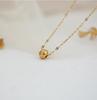 Корейское Простое Модное Круглое Бусины Ожерелье для Женщин - Покрытая 18K Золотом Титановая Сталь Ключичная Цепочка, Модный Аксессуар