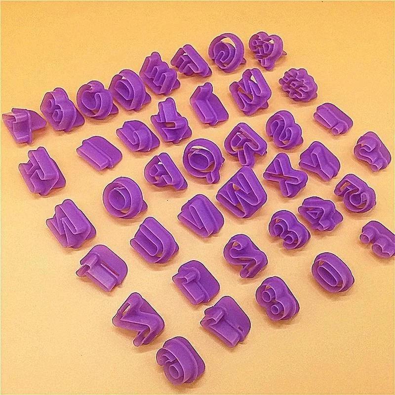 40 Pcs Cute Alphabet Number Character Letter Cookie Cutter Fondant Cake Biscuit Baking Mould DIY Handle Kitchen Baking Supplies