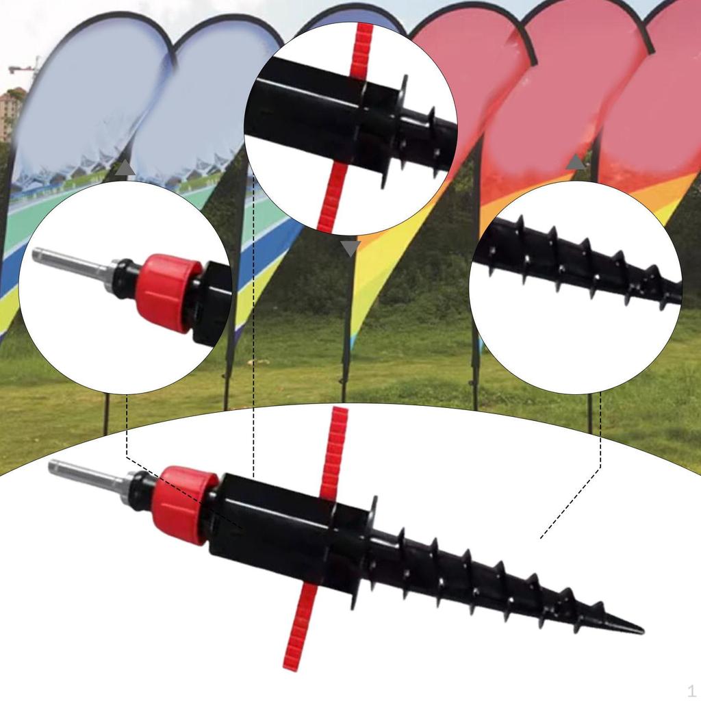 Beach Umbrella Base Feather Flag Pole Stake Anchor,Portable,Ground Flagpole,for Park,Grass Sport