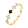 2025 Clover Bracelet Personalized and Versatile Black and White Shell Diamond Bracelet Buckle Bracelet for Women