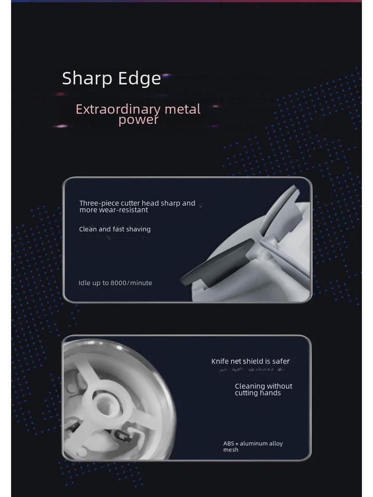 Портативная аккумуляторная мужская электробритва — полноразмерная, моющаяся конструкция