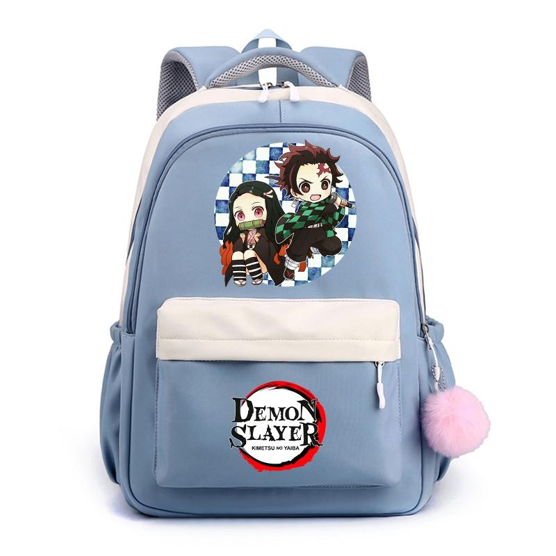 Аниме Demon Slayer, нейлоновый милый мягкий рюкзак, повседневная сумка для книг, школьная сумка для девочек, мальчиков, мужчин и женщин, дорожная сумка для отдыха Mochila