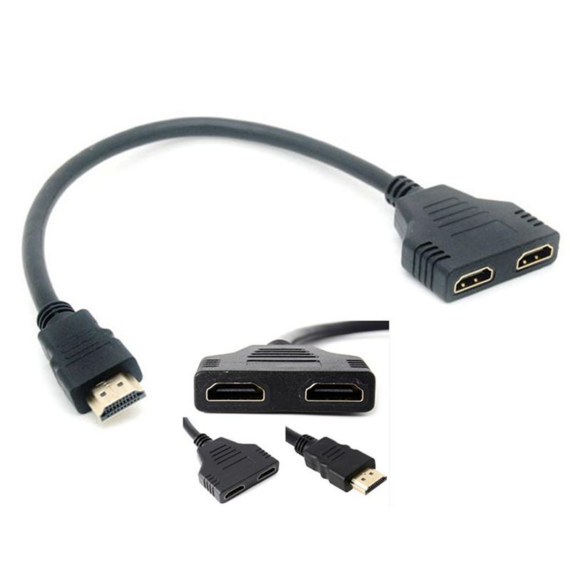 Мужчина разветвителя кабеля HDMI к двойному адаптеру разветвителя HDMI 2 женский Y в светодиоде HDMI Hd