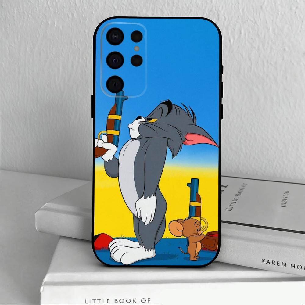 F-Funny TomS Cartoon J-JerryS Phone Case For Samsung S25,S24,S21,S22,S23,S30,Ultra,S20,Plus,Others Soft Black Cover