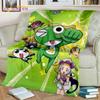 3D Cartoon Keroro Blanket Cute Frog Blanket Soft Lightweight Flannel Blanket for Living Room Bedroom Sofa Travel Camping Blanket