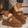 Модные женские ботинки большого размера, легкие, удобные, на платформе, зимние, повседневные туфли с круглым носком для женщин, коричневые ботильоны