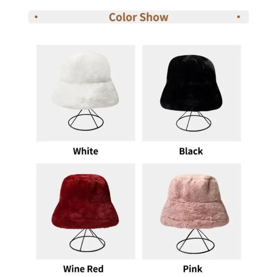1 Pcs New Hat for Women In Winter Warm Imitation Mink Fur Fisherman Hat Korean Version Fashionable Versatile Bucket Hat