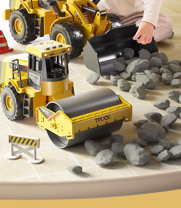 Children's Extra Large Alloy Roller Excavator Bulldozer Loader Toy, Ages 2+