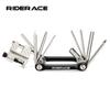 13 In 1 Bicycle Repair Tool Kit CR-V Steel Foldable Hex Spoke Wrench Screwdriver Multifunctional Chain Cutter Bike Multi Tool
