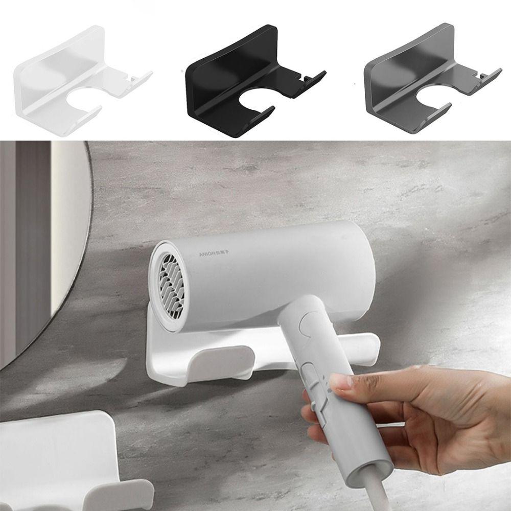Wall Mounted Dryer Hair Stand Bathroom Organizer Self Adhesive Shelves  Bathroom Accessories