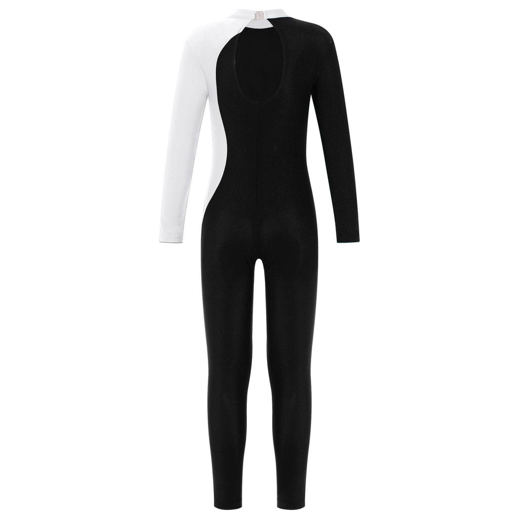 Гимнастический купальник для девочек, блестящий купальник для всего тела, цельное спортивное боди со стразами, танцевальный костюм для соревнований