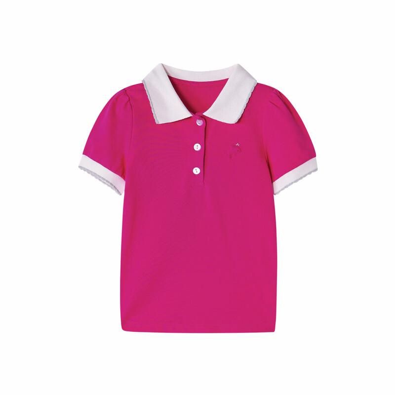 Desha Girls' College Style Knitted Short Sleeve T-shirt