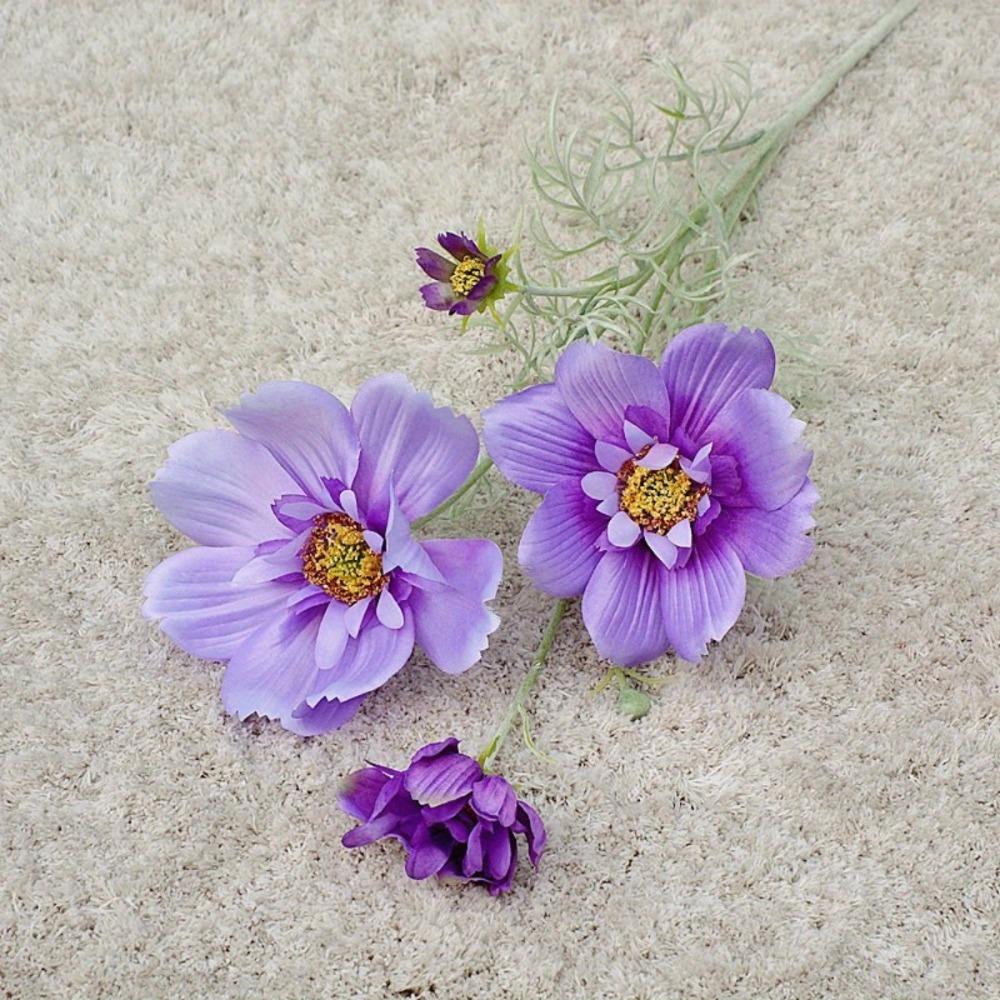 3 шт. искусственные цветочные цветы галсанг яркие роскошные большие шелковые ветки галсанг не выцветают искусственные растения для свадьбы дома вечеринки в помещении на открытом воздухе декор