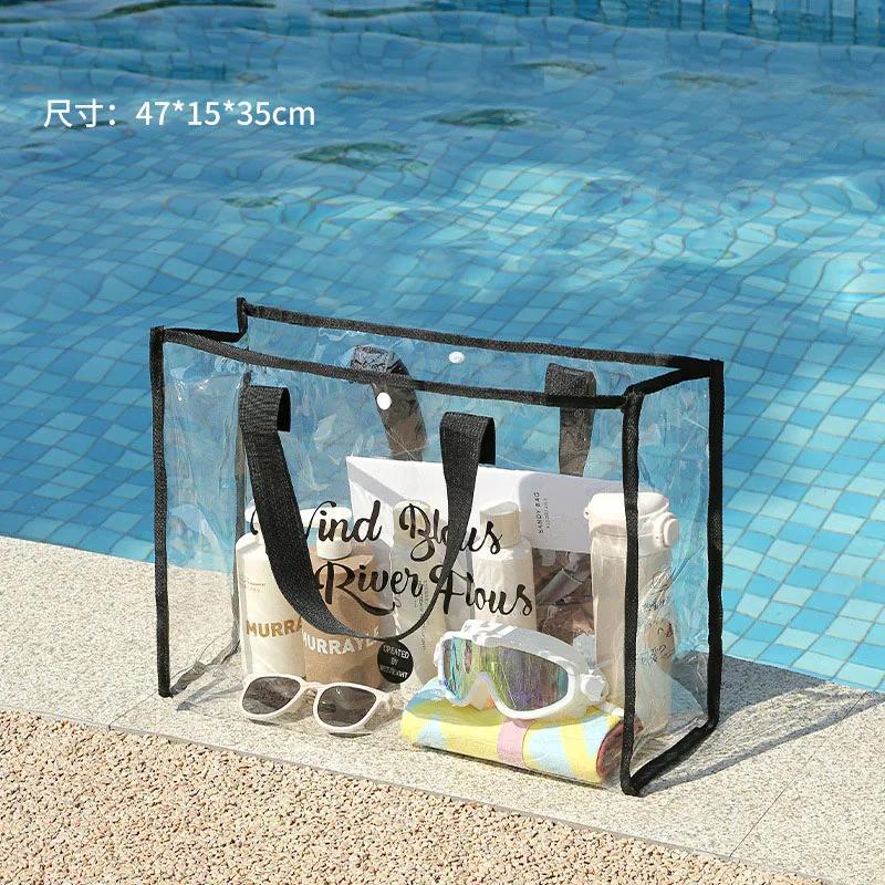 Waterproof Swimming Bags Sports Travel Bathing Storage Bag Women Transparent Organizer PVC Bath Bag Beach Storage Bag for Makeup