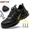 Air Cushion Safety Shoes Men Rotating Button Fashion Sports Shoes Puncture-Proof Indestructible Shoes Work Boots Steel Toe Shoes