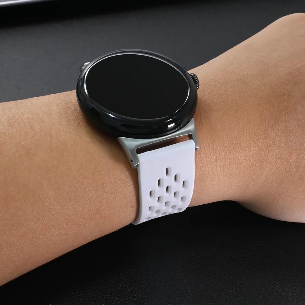 Дышащий силиконовый ремешок для Google Pixel Watch 3 45 мм Магнитный браслет для Pixel Watch 3 41 мм Заменяемые аксессуары для браслета
