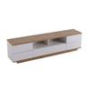 Modern Color Block TV Cabinet in White, TV Cabinet with Wood Grain, 180 cm