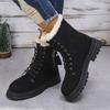 Fashion Anti-slip Fringe Decor Short Plush Women's Snow Boots Lace Up Bohemian Winter Warm Short Fur Boots Bottes Femmes Thick Bottom