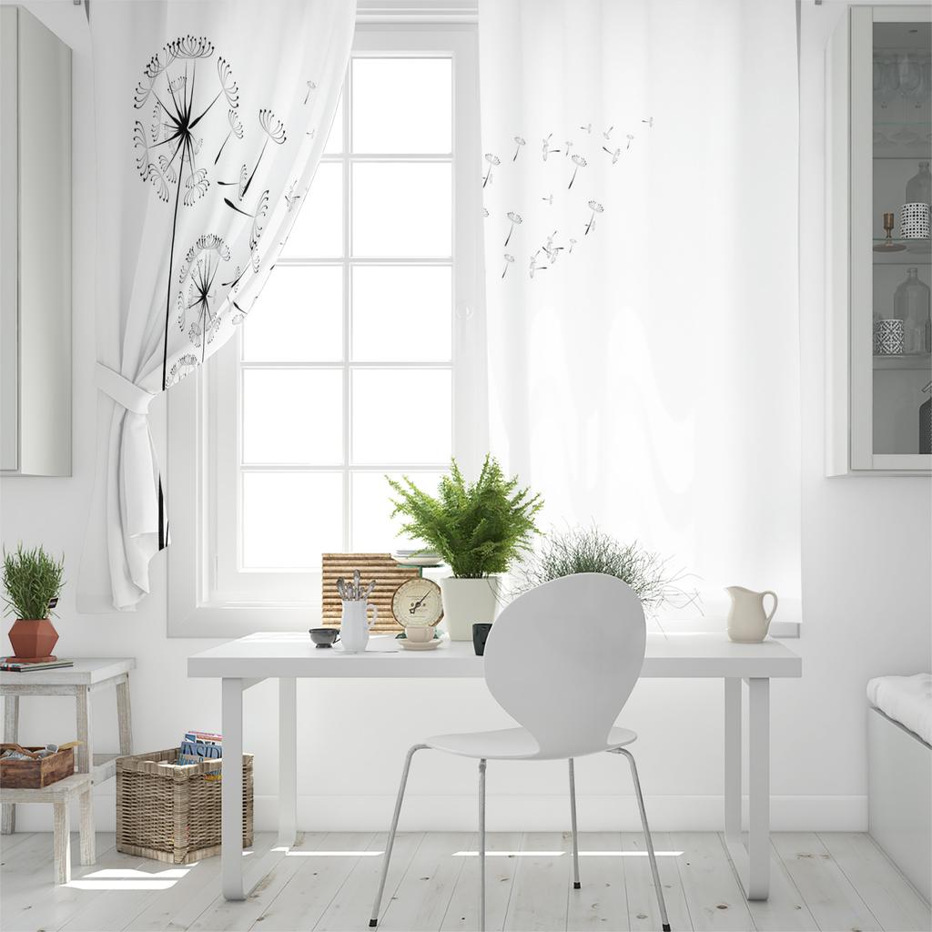 Цветок одуванчика, растение, ветка, оконные шторы, домашний декор, шторы для спальни, кухонные дверные шторы, шторы для гостиной