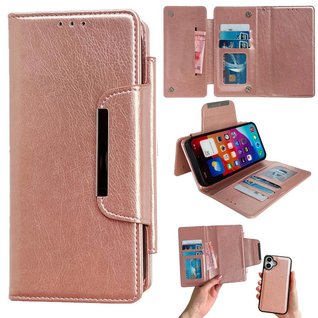 For iPhone 17 Case Detachable 2 in 1 Magnetic Closure PU Leather Wallet Phone Case