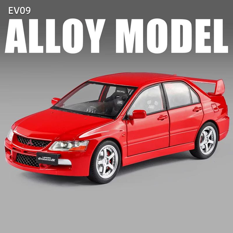 1:24 Mitsubishis Lancer Evolution 9 Alloy Sports Car Model Metal Modified Track Racing Vehicles Car Model Sound Light Kids Gifts