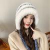 Плюшевая теплая шапка-ушанка женская осенне-зимняя, большой обхват головы, милая, холодостойкая, универсальная вязаная шапка, подчеркивающая лицо, маленькая Майяр