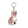 Cartoon Cat Shape Keychain 2D Acrylic Cat Charm Keyring Keys Parties Versatile Keychain Bag Charm Accessory