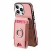 For iPhone 16 Pro Max Case Skin-Touch Texture Vertical Flip Card Holder Phone Cover with Ring Holder Kickstand