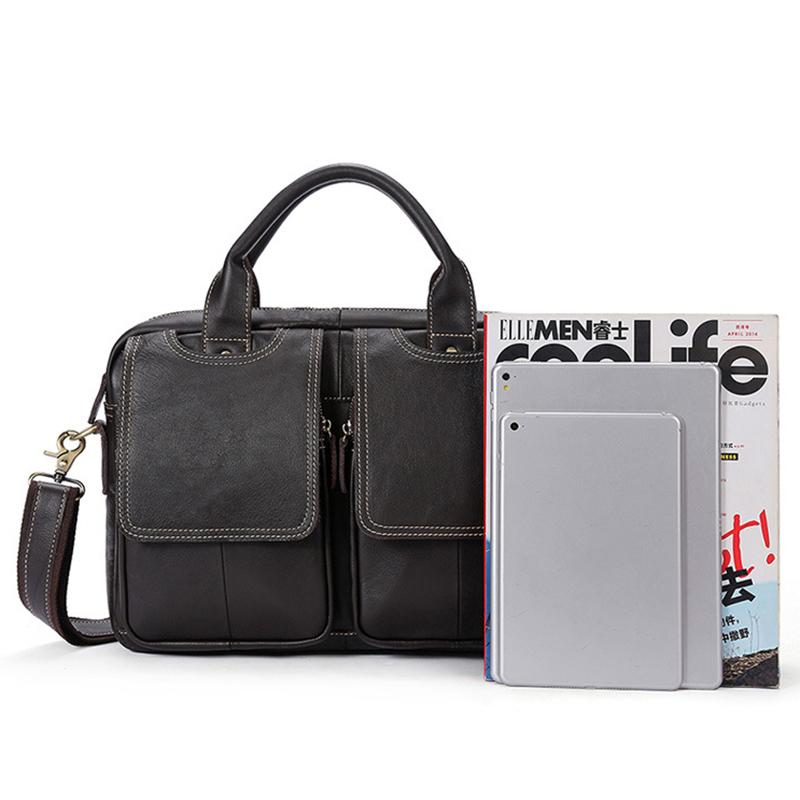 Модная мужская сумка через плечо в европейском и американском стиле в стиле ретро из натуральной кожи с несколькими карманами, деловой портфель из натуральной кожи, мужская сумка через плечо
