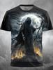 Fire Reaper Designer Gothic Men's 3D Print T Shirt Tee Party Street Short Sleeve Crew Neck Shirt Summer Spring Clothing Apparel