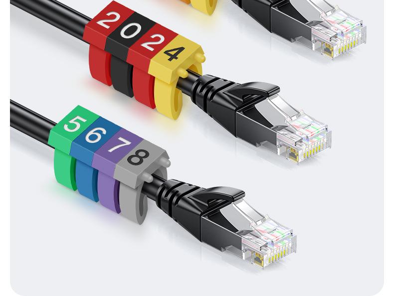 Цветные маркерные гильзы для проводов - Защелкивающиеся номерные трубки-идентификаторы для кабелей